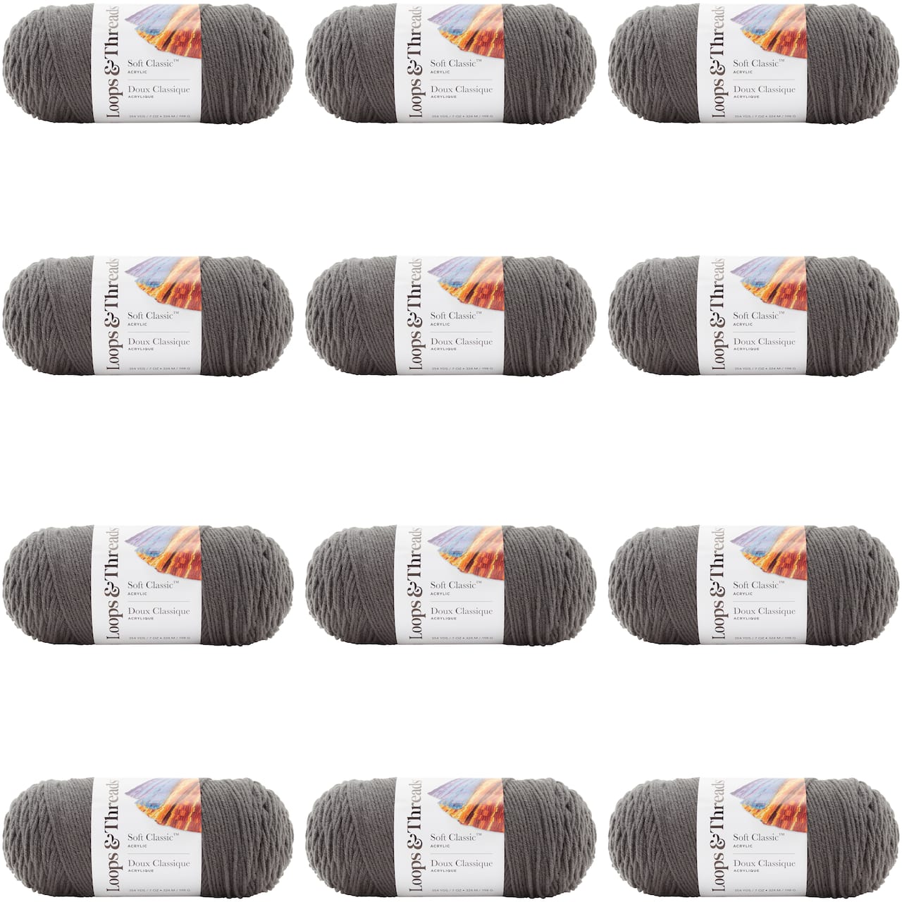 12 Pack: Soft Classic™ Solid Yarn by Loops & Threads®